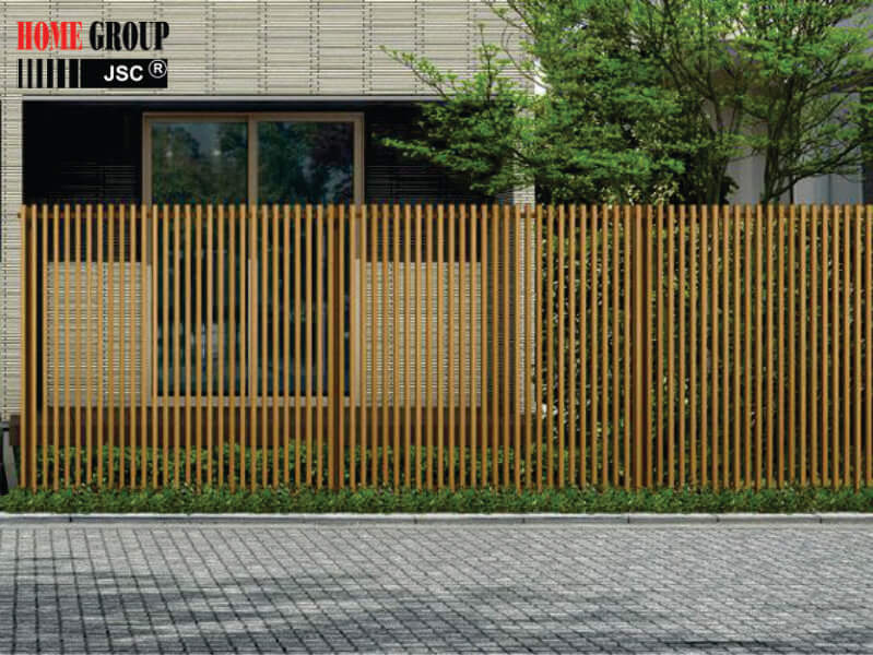thiết kế tường rào bằng gỗ